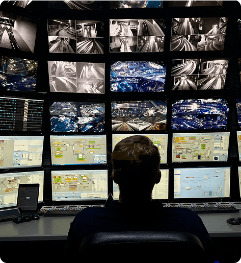 Security operations wall showing open-standards camera feeds